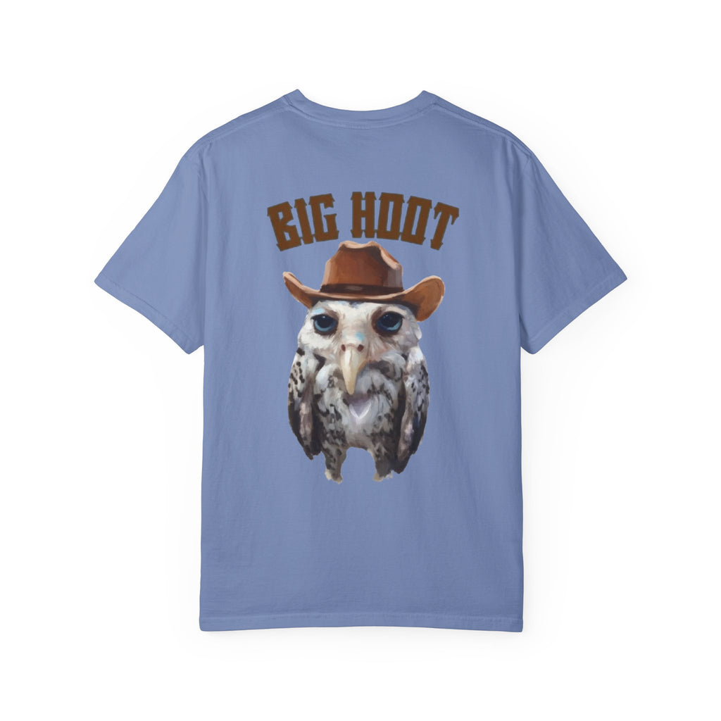 Big Hoot Unisex Garment-Dyed T-Shirt, Fun Gift for Owl Lovers, Casual Wear, Unique Graphic Tee, Birthday, Nature Enthusiast