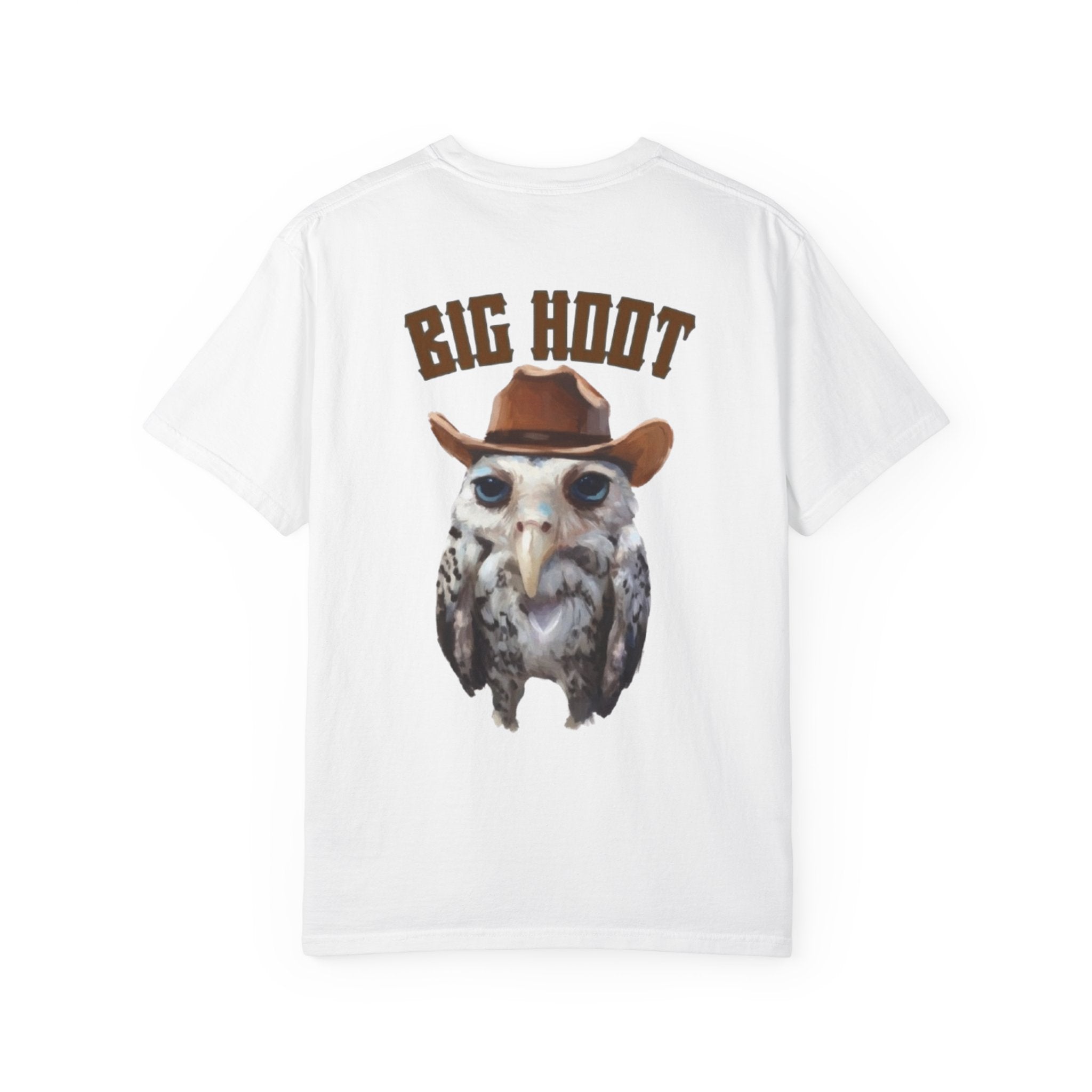 Big Hoot Unisex Garment-Dyed T-Shirt, Fun Gift for Owl Lovers, Casual Wear, Unique Graphic Tee, Birthday, Nature Enthusiast