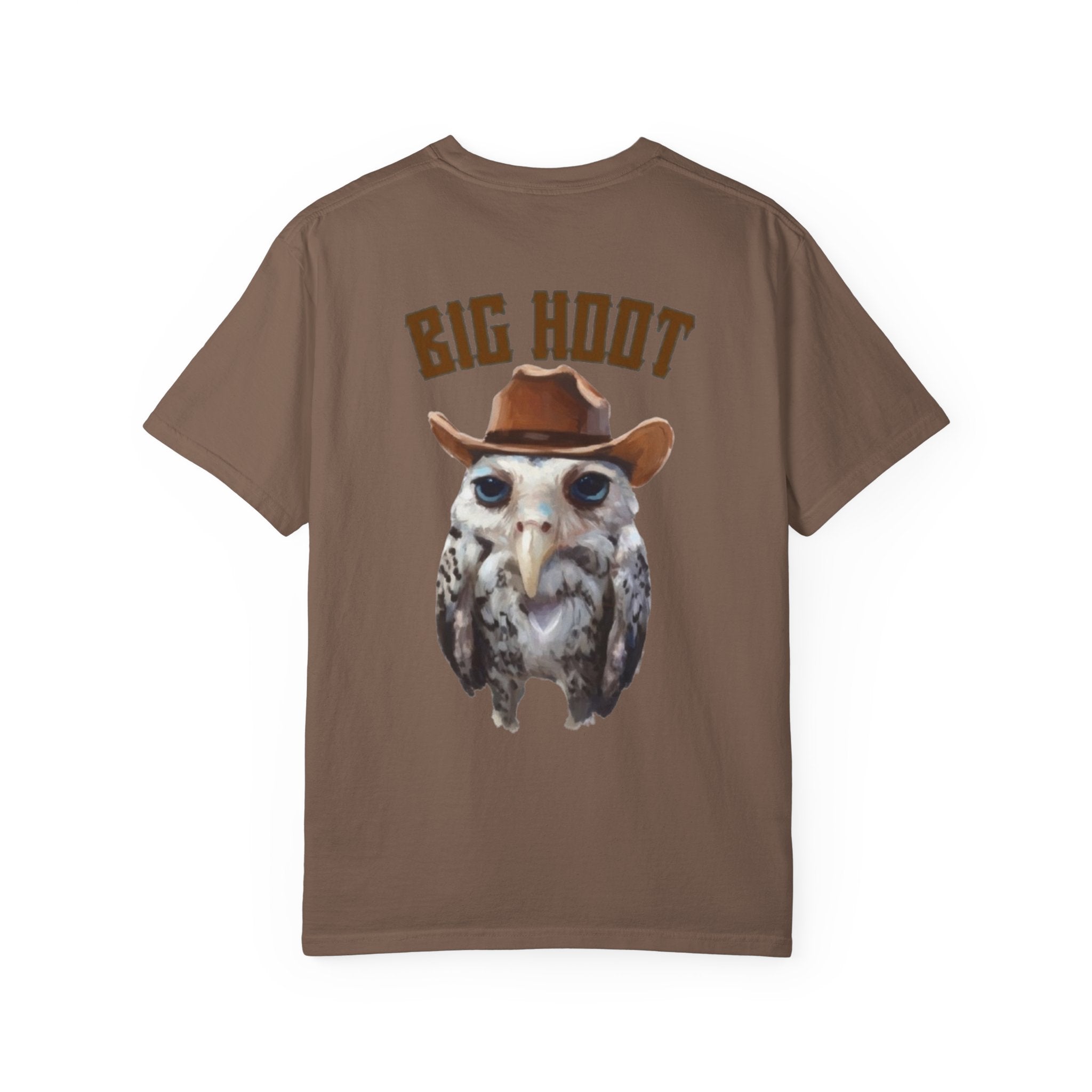 Big Hoot Unisex Garment-Dyed T-Shirt, Fun Gift for Owl Lovers, Casual Wear, Unique Graphic Tee, Birthday, Nature Enthusiast