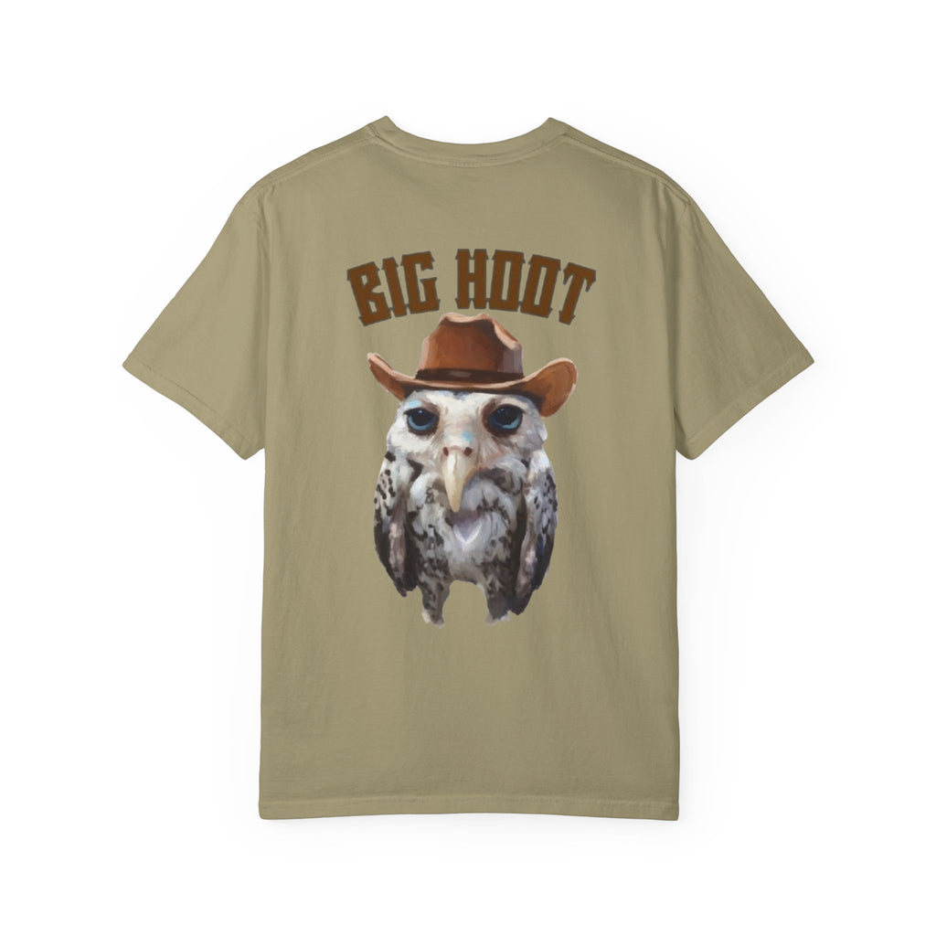 Big Hoot Unisex Garment-Dyed T-Shirt, Fun Gift for Owl Lovers, Casual Wear, Unique Graphic Tee, Birthday, Nature Enthusiast