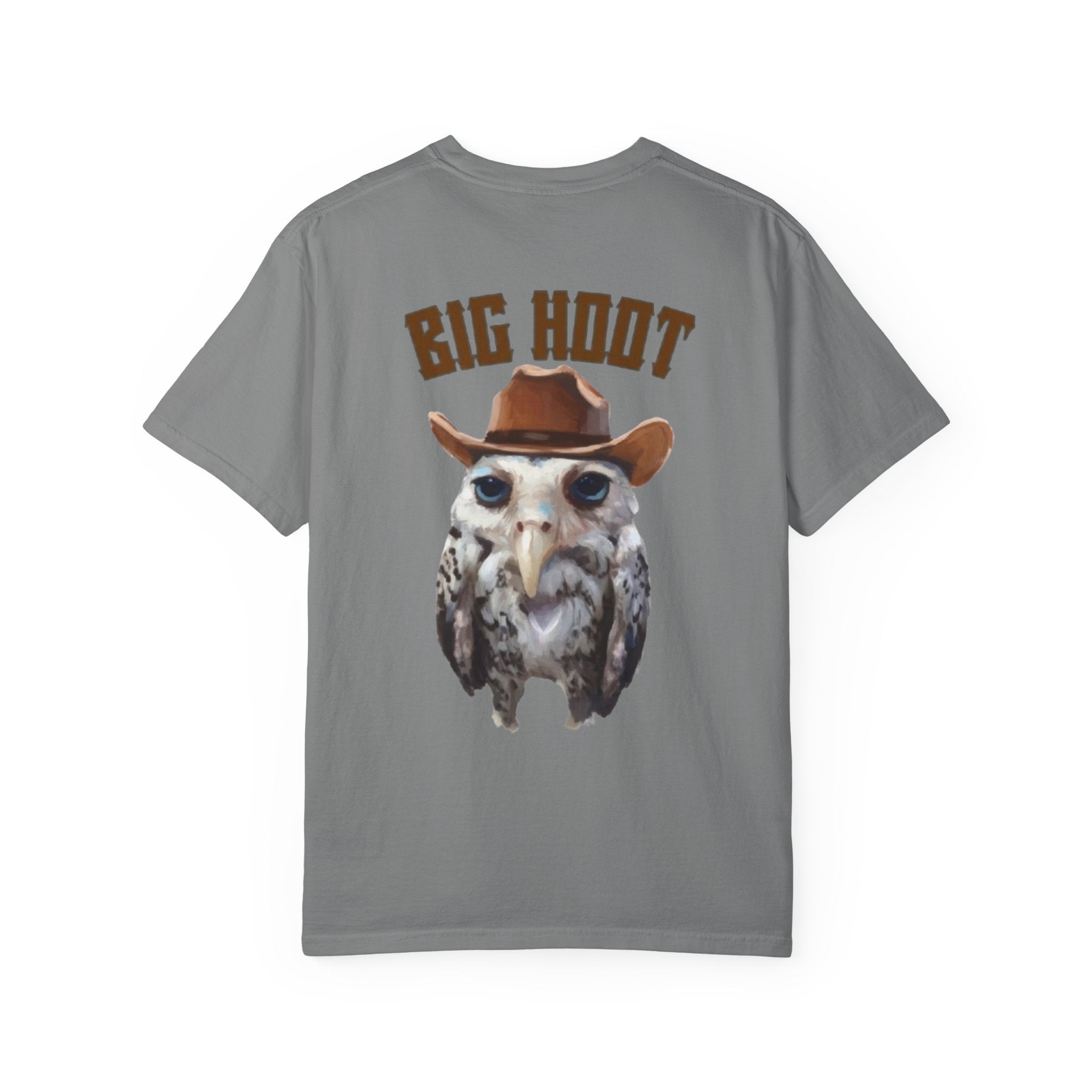 Big Hoot Unisex Garment-Dyed T-Shirt, Fun Gift for Owl Lovers, Casual Wear, Unique Graphic Tee, Birthday, Nature Enthusiast